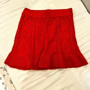 Abercrombie Kids Red Cable Knit Sweater Skirt